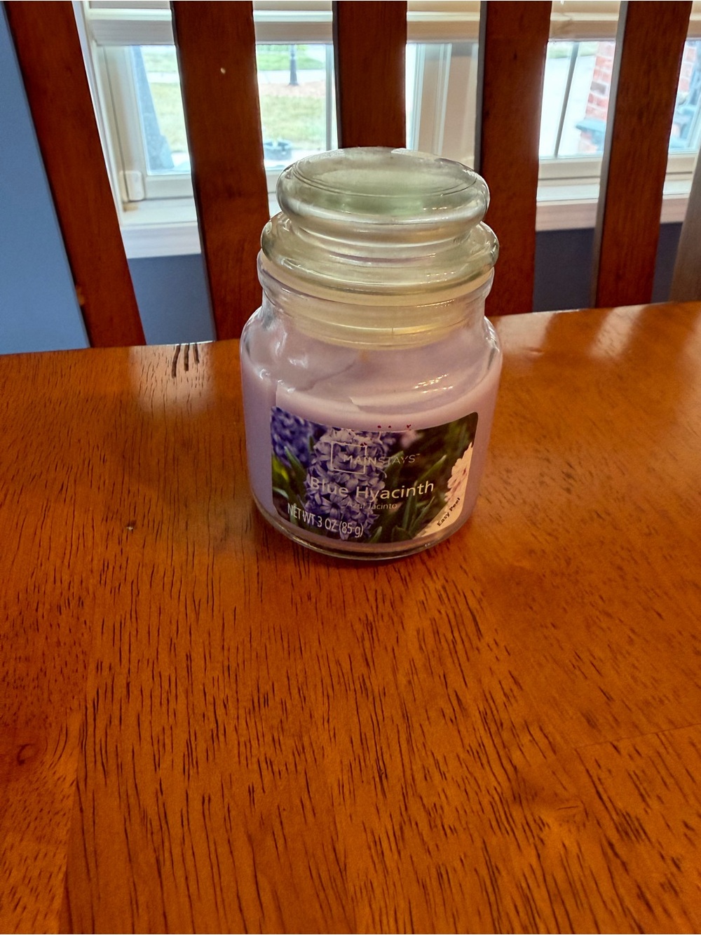 Mainstays Blue Hyacinth Glass 1 wick 3 oz Candle